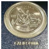 2005 State Quarter Collection Denver Mint - 5 Coins in Box (KS MN WV CA OR)