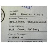 2005 State Quarter Collection Denver Mint - 5 Coins in Box (KS MN WV CA OR)