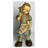 Vintage 12.5" Girl With Book Porcelain Figurine