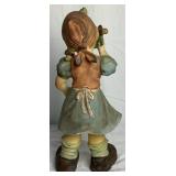 Vintage 12.5" Girl With Book Porcelain Figurine