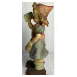 Vintage 12.5" Girl With Book Porcelain Figurine