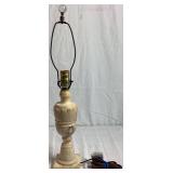 Pair of Vintage Italian Hand Carved Alabaster Table Lamps