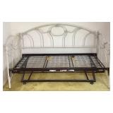 Vintage White Metal Daybed with Trundle