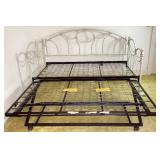 Vintage White Metal Daybed with Trundle