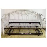 Vintage White Metal Daybed with Trundle
