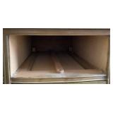 Drexel Curved Front 12 Drawer Champagne Triple Dresser with Mirror plus Matching Full Size Bed with Headboard & Footboard