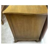 Drexel Curved Front 12 Drawer Champagne Triple Dresser with Mirror plus Matching Full Size Bed with Headboard & Footboard