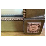 Drexel Curved Front 12 Drawer Champagne Triple Dresser with Mirror plus Matching Full Size Bed with Headboard & Footboard