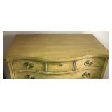 Drexel Mid Century Curved Front 5 Drawer Tallboy Dresser