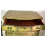 Drexel Mid Century Curved Front 5 Drawer Tallboy Dresser