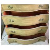 Drexel Mid Century Curved Front 5 Drawer Tallboy Dresser