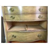 Drexel Mid Century Curved Front 5 Drawer Tallboy Dresser