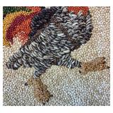 Vintage Framed Mosaic Seed Art/Crop Art Rooster