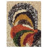 Vintage Framed Mosaic Seed Art/Crop Art Rooster