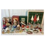 Christmas Collection of Vintage Ornaments, Goebel Rocking Horses, David Frykman Santa and John Huras Glass Santa