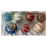 Christmas Collection of Vintage Ornaments, Goebel Rocking Horses, David Frykman Santa and John Huras Glass Santa