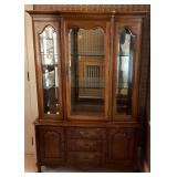 Vintage Thomasville French Provincial Two Piece Lighted Hutch