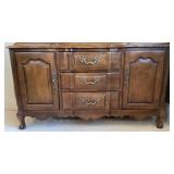 Vintage Thomasville French Provincial Two Piece Lighted Hutch