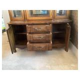 Vintage Thomasville French Provincial Two Piece Lighted Hutch