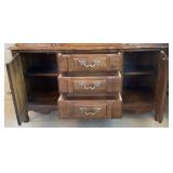 Vintage Thomasville French Provincial Two Piece Lighted Hutch