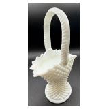 Vintage Milk Glass Collection includes 6 Hand Painted Pierced Plates and More