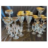 Gold Trimmed Stemware Collection - Tiffin, Murano and Libbey