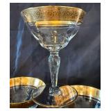 Gold Trimmed Stemware Collection - Tiffin, Murano and Libbey