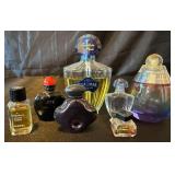 Large Collection of Vintage Perfume Bottles on Vanity Tray