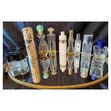 Vintage Vanity Trays with Array of Perfume Bottles