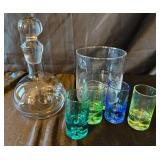 Collection of 5 Glass Decanters