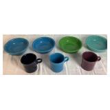 Fiesta Dinnerware Set -6 Dinner Plates, 8 Salad Plates, 7  Saucers, 4 Bowls, 1 Pitcher, 9 Cups, Salt & Pepper Set and 3 Mugs