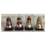Collection of Hand Crafted Glass Bell Ornaments