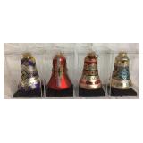 Collection of Hand Crafted Glass Bell Ornaments