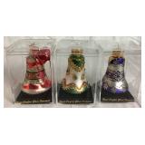 Collection of Hand Crafted Glass Bell Ornaments