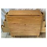 IKEA Gateleg Table, Birch with 6 Storage Drawers, 2 Drop Leaves
