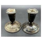 Weighted Sterling Silver Candleholders and 8 Salt and Pepper Shakers