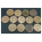 Collection of 124 Lincoln Wheat Cents Pennies