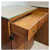 Pair of Ethan Allen Baumritter Heirloom Maple Shutter Door Storage Cabinets