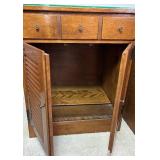 Pair of Ethan Allen Baumritter Heirloom Maple Shutter Door Storage Cabinets