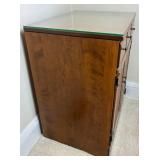 Pair of Ethan Allen Baumritter Heirloom Maple Shutter Door Storage Cabinets