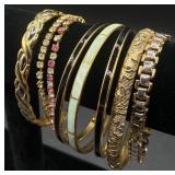 Collection of Gold Tone Earrings, Necklaces and Bracelets
