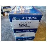 (3) Boxes Ilco Nickel Silver Key Blanks - 1A1M1