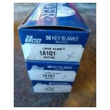 (3) Boxes Ilco Nickel Silver Key Blanks - 1A1Q1