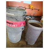 Lot of (5) Garbage Cans with Lids