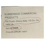 Rubbermaid Heavy Duty 1/2 Cubic Yard Tilt Truck