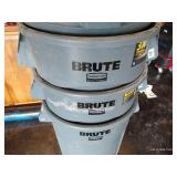 (3) Rubbermaid Brute 44 Gallon Garbage Cans with Lids