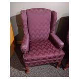 Set of (2) Burgundy Occasional Chairs
