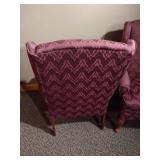 Set of (2) Burgundy Occasional Chairs