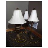 (3) 30" Tall Tabletop Lamps