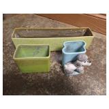 (3) Planters - (1) Redwing, (1) Dog Planter with Broken Tail, & (1) Basic